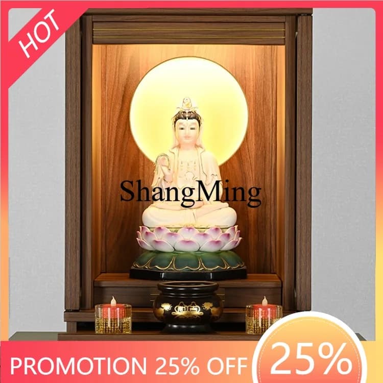 CL  niche with door modern simple household wall hanging to worship Guanyin shrine hanging cabinet