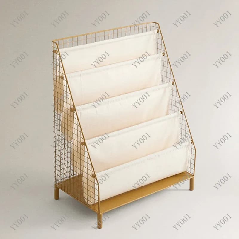 Metal Kids Bookshelf Home Study Storage Rack Multi-Layer Floor Standing Book Organizer Shelf