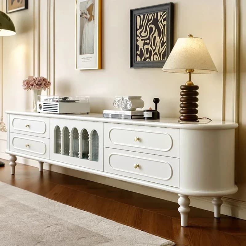 White Luxury Tv Cabinet Drawers Designer Storage Universal Showcase Living Room Tv Stand Floor Muebles Para Tv Home Furniture