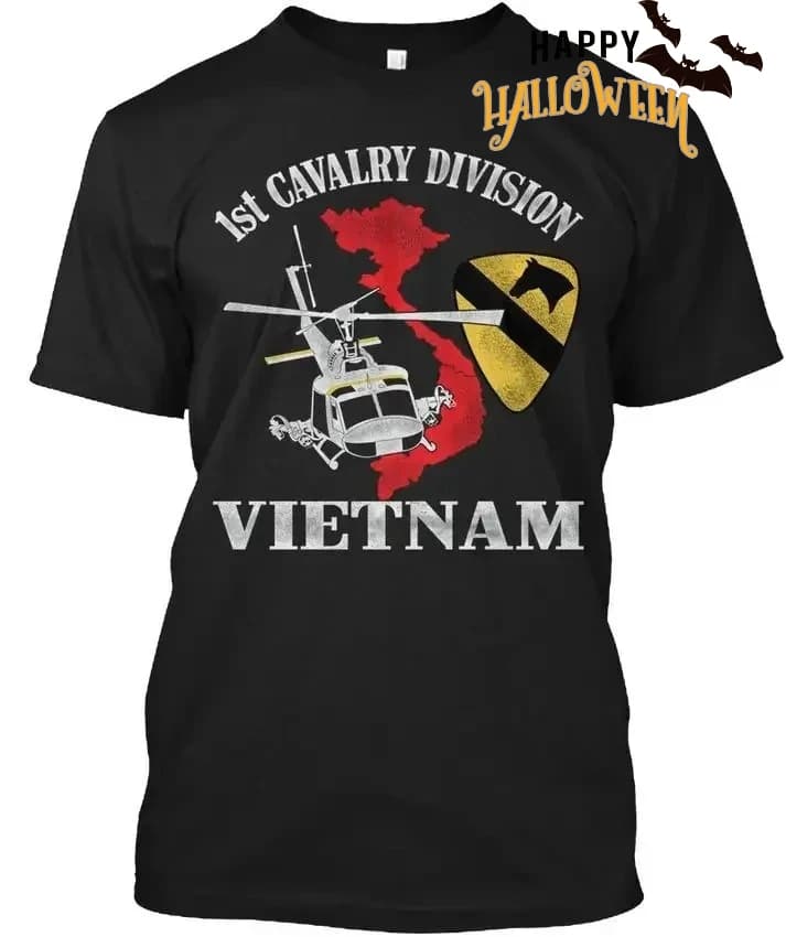 Popular 1st Cavalry Division Veteran Vietnam T-Shirt 100% Cotton O-Neck Summer Short Sleeve Casual Mens T-shirt Size S-3XL