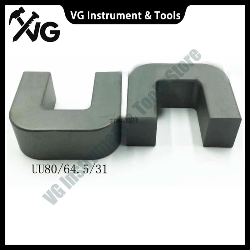 1 Pair UU80 Magnetic Core with U-type Large Arc and UF80 Magnetic Core PC40 Manganese Zinc Ferrite 5100nH/N2