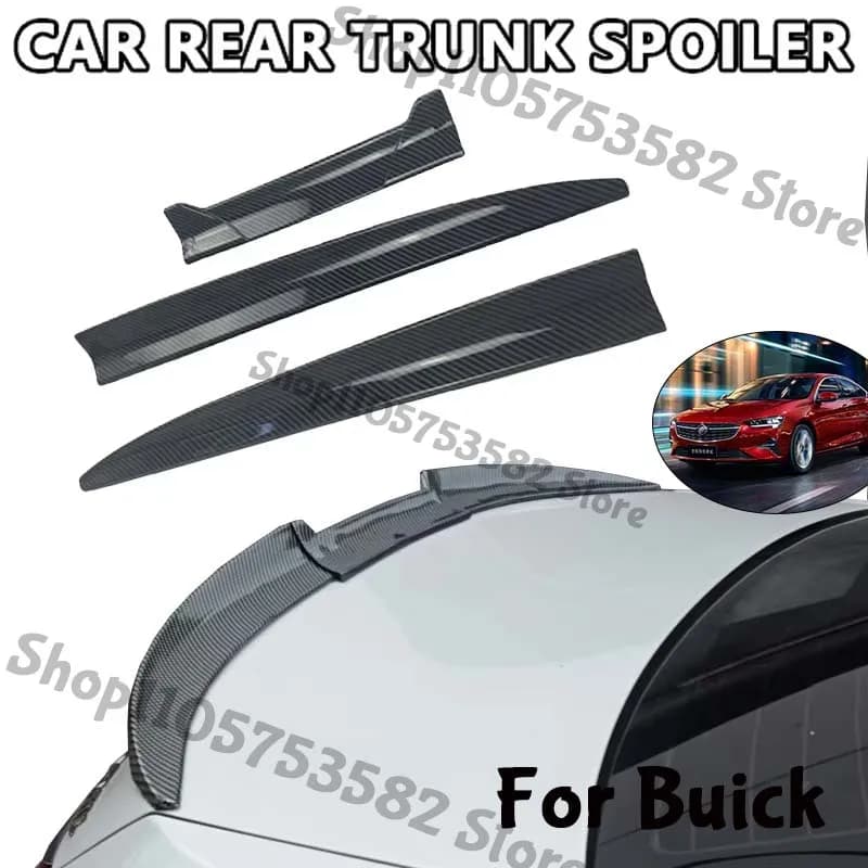 3Pcs DIY Cuttable Rear Trunk Spoiler Roof Wing Matte Black Universal Car Spoiler For Buick Sedan Hatchback Modification