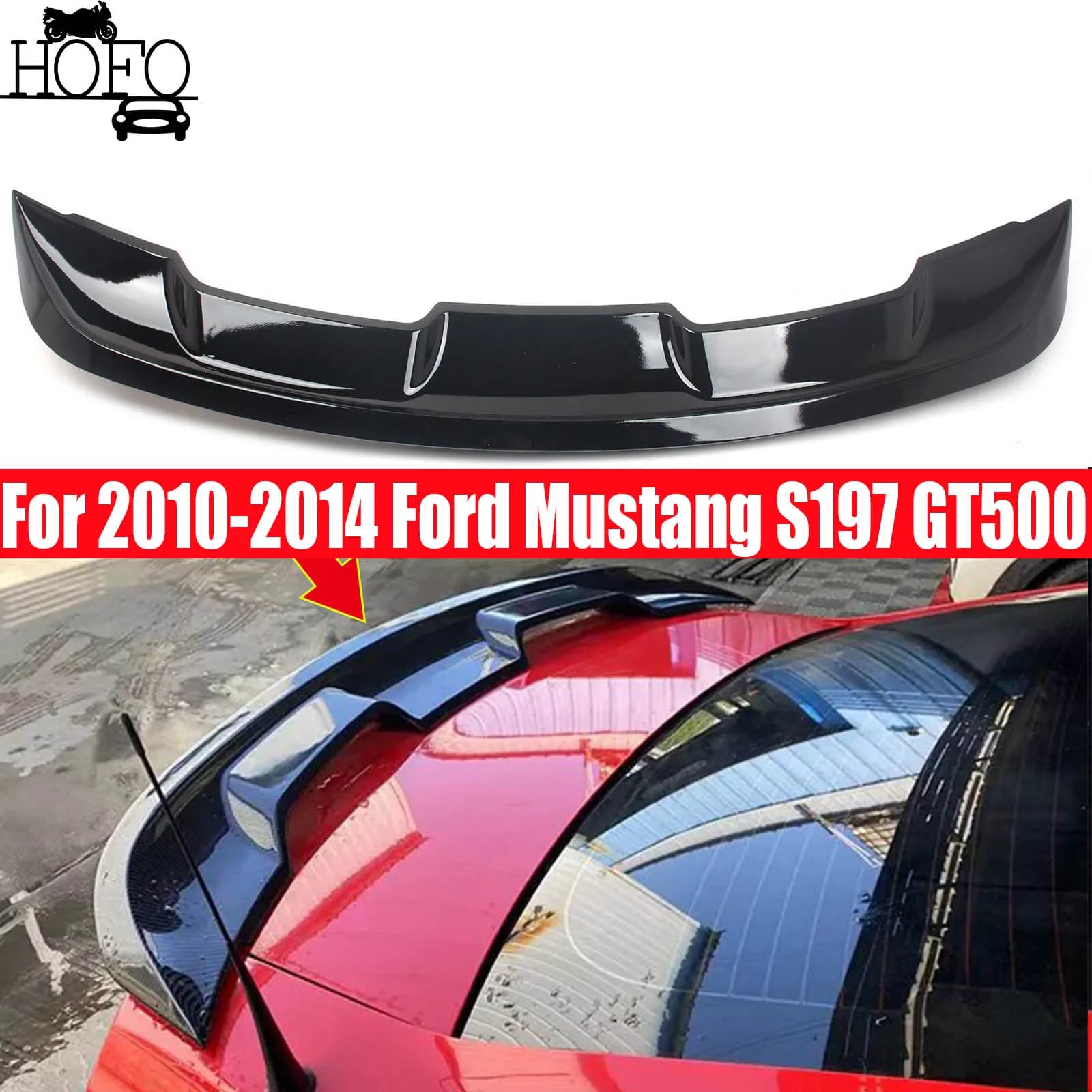 Rear Trunk Wing Spoiler Lid Black For Ford Mustang S197 GT500 2010-2014 2011 2012 2013