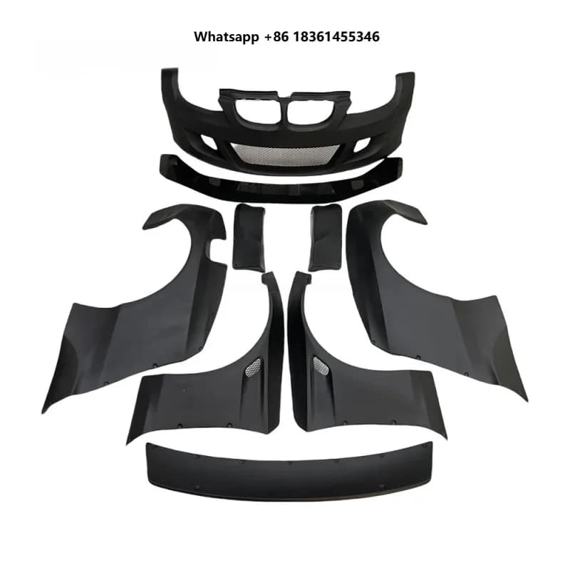For  M3 E92 E93 3 Series New Condition Front Bumper Spoiler Front Fender Fiberglass MaterialRocket Bunny Style Wide Body Kit