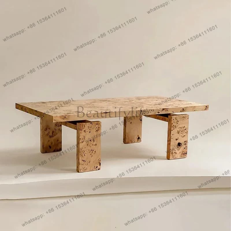 Light luxury medieval Nanyang simple style living room rectangular tree tumor tea table sofa coffee table