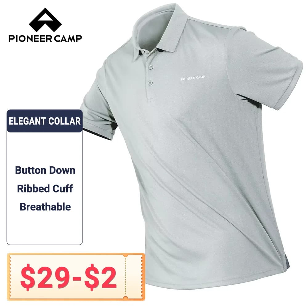 Pioneer Camp Men's Golf Polo Shirts Soft Quick Dry Lightweight Short Sleeve Outdoor Casual Polo T-Shirts