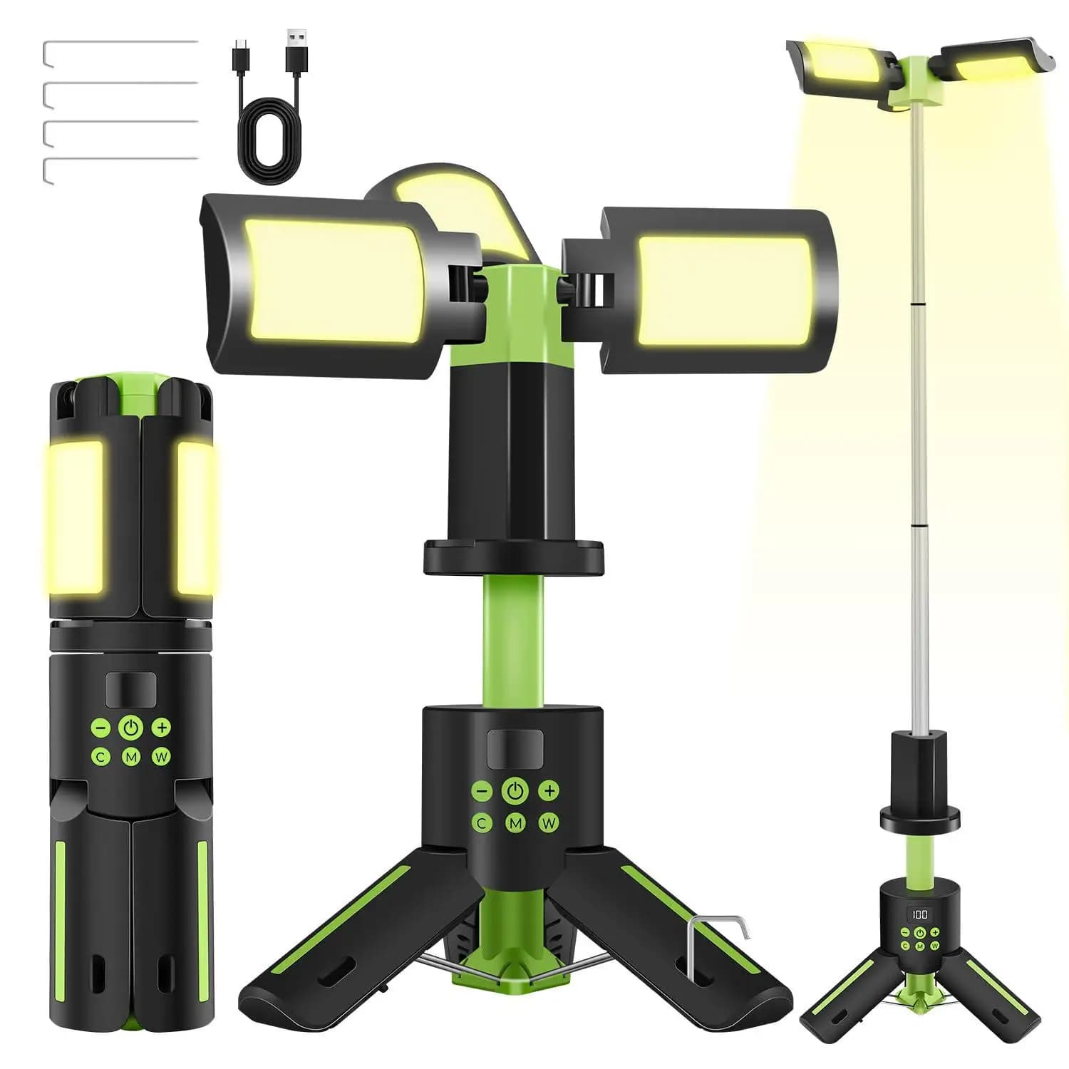 Folding and retractable 5W LED rechargeable multi-function camping light, waterproof and portable, suitable for outdoor travel