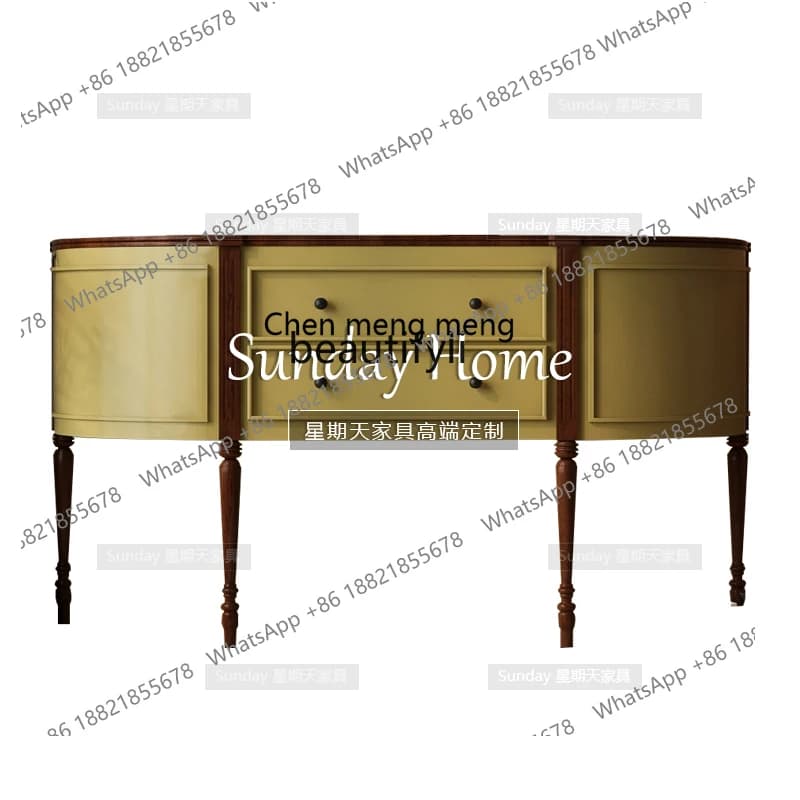D178 American retro green bucket cabinet, living room wall locker, French light luxury cabinet