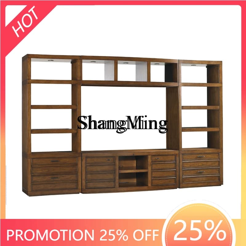 CL  style distressed single bookcase villa home combination TV wall cabinet luxury storage cabinet