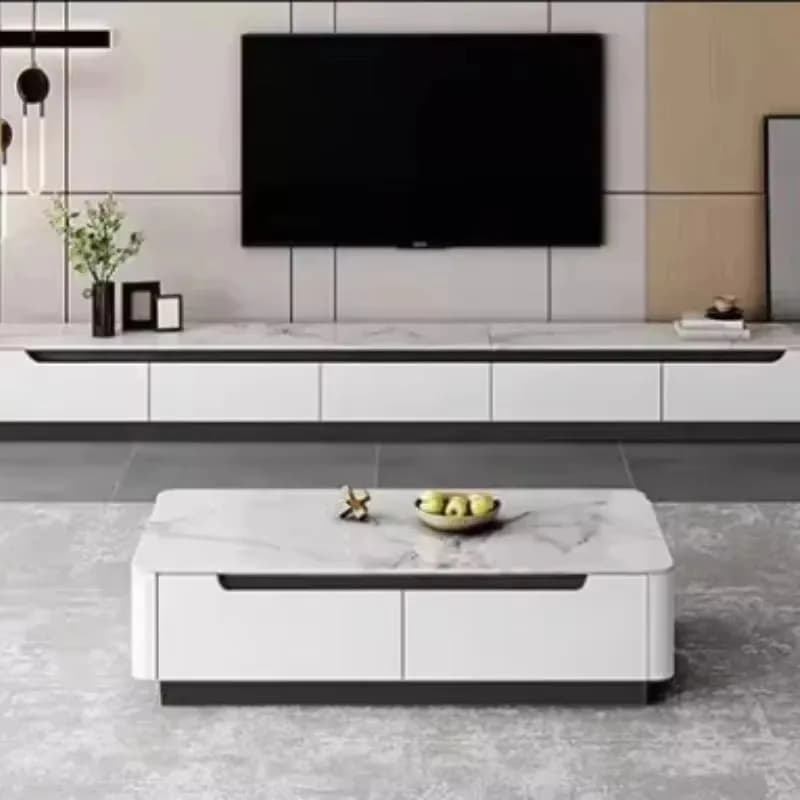 Storage White Tv Stand Universal Design Extended Wooden White Tv Cabinet Modern Nordic Minimalist Szafka Pod Telewizor Furniture