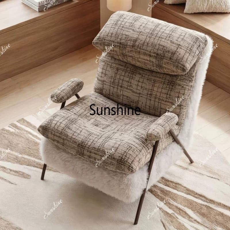 Living room light luxury high-end bedroom balcony leisure recliner single sofa chair
