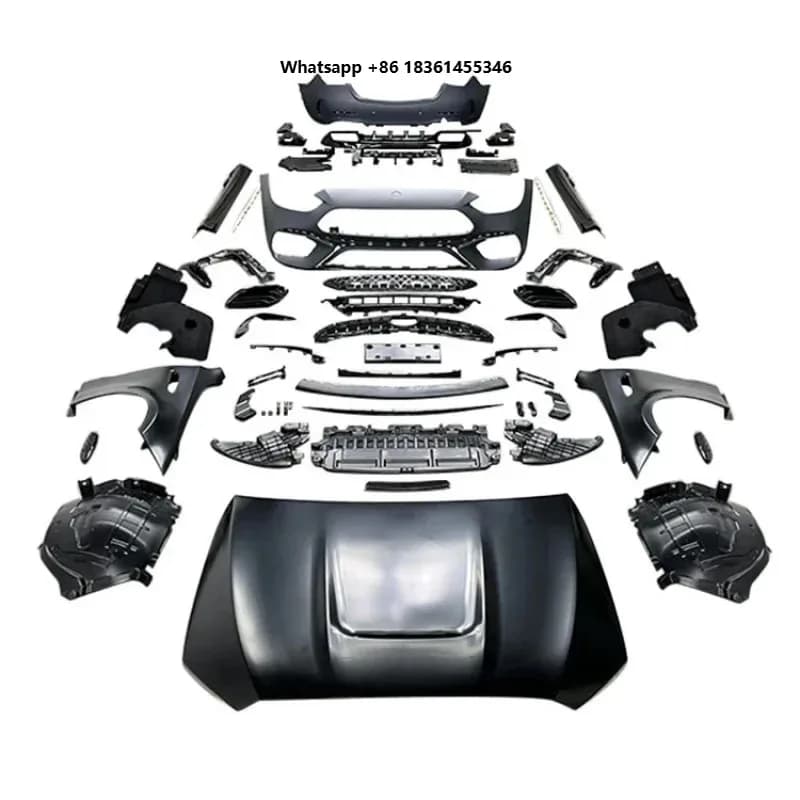 For C Class W206 Upgr Wide 1:1 C63  Kits Car Front Rear Bumper Bodykit Car Wide Body Kit