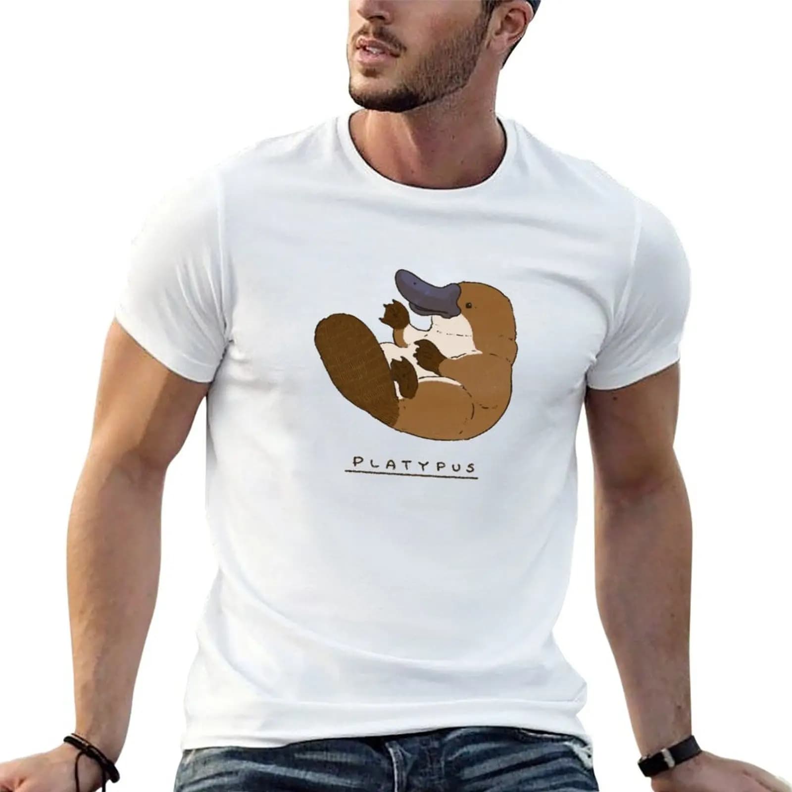Adorable Platypus Sitting T-Shirt Louboutins summer top men clothes