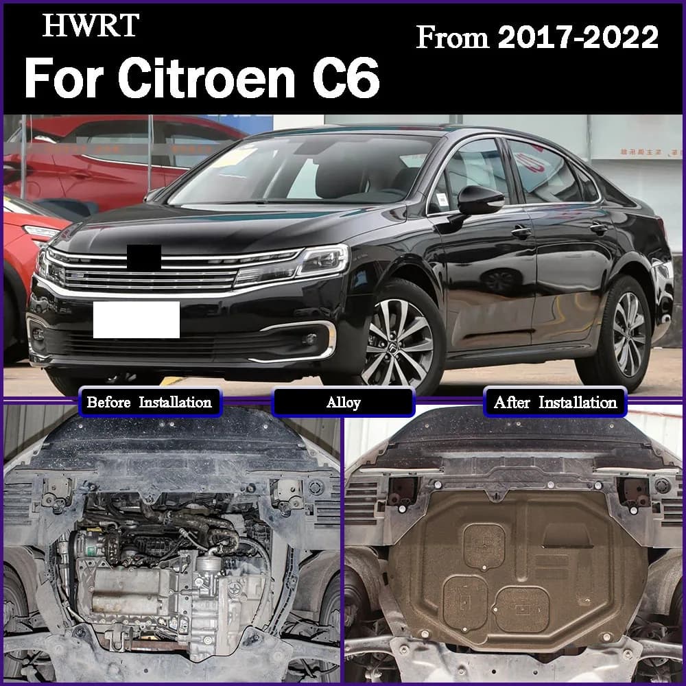 Higher Quality Black Under Engine Guard Mudguard Board Splash Shield Mud Fender Plate Panel For Citroen C6 2017-2022 1.6T 1.8T