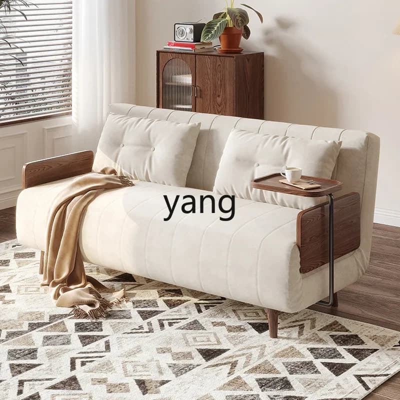 LH ， solid wood sofa bed folding dual-purpose multi-functional sofa small apartment new