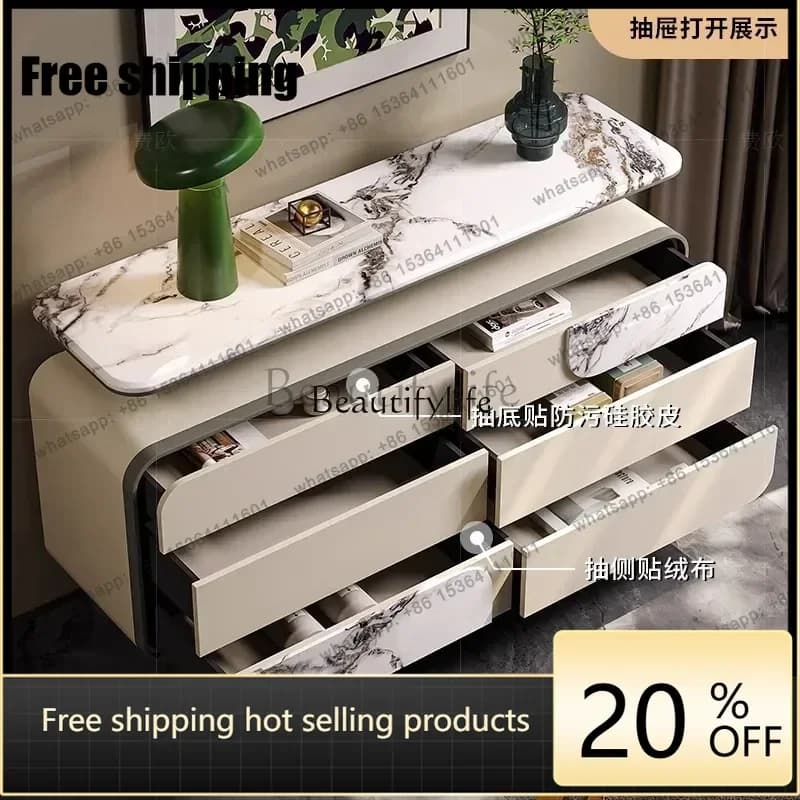 JJ American light luxury dining side cabinet Italian living room bedroom storage advanced entrance cabinet