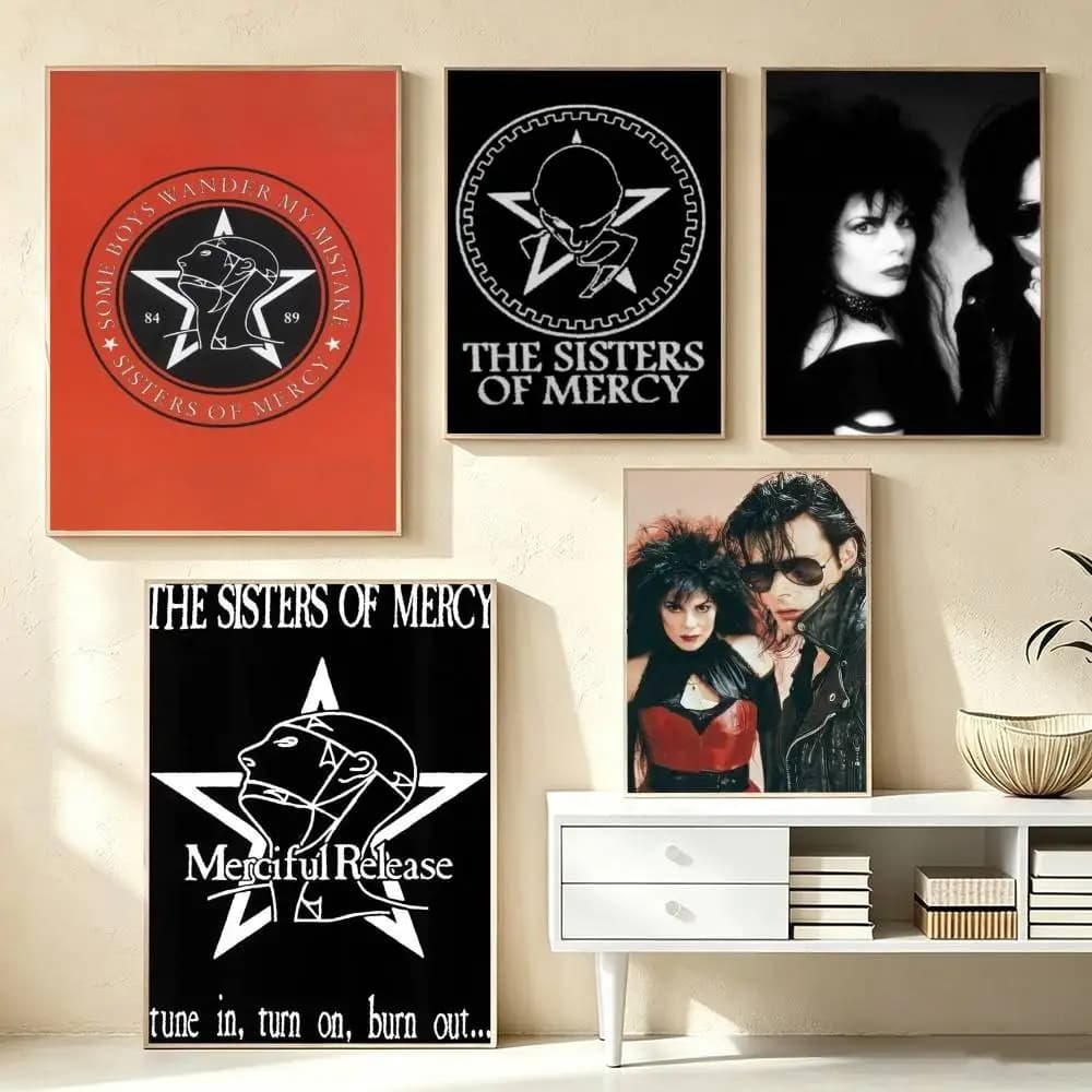 The Sisters of Mercy  Poster High Quality Dorm Living Room Aesthetic Wall Decoration Painting Stickers Gift