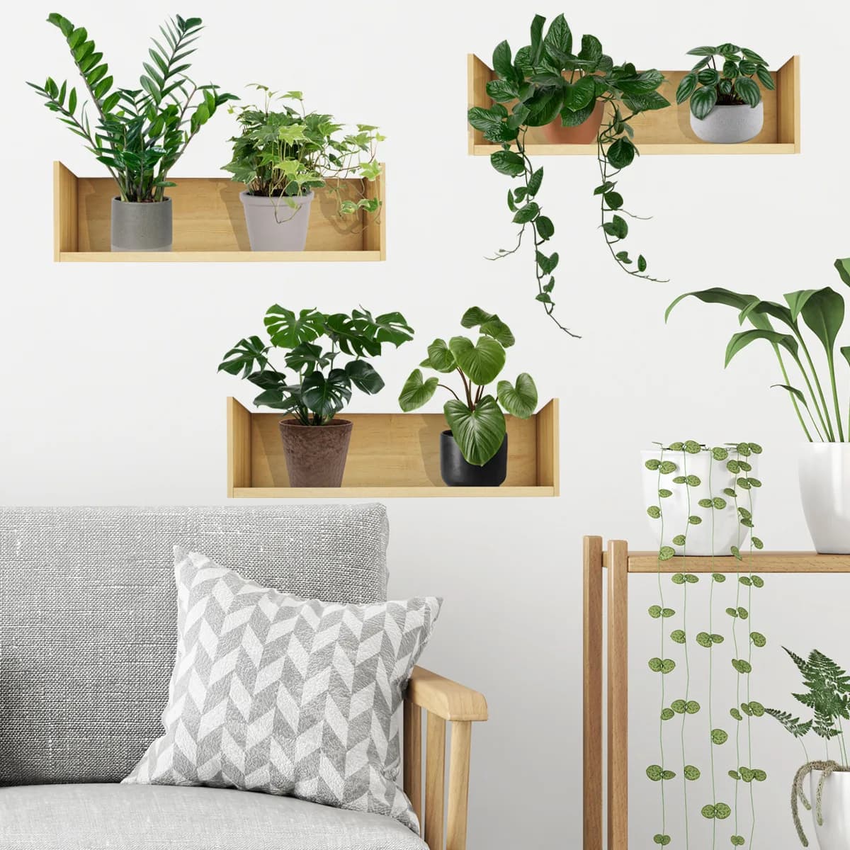 Wall Sticker Cartoon Green Plant Decorative Sticker Living Room Room Decorative Wall Sticker