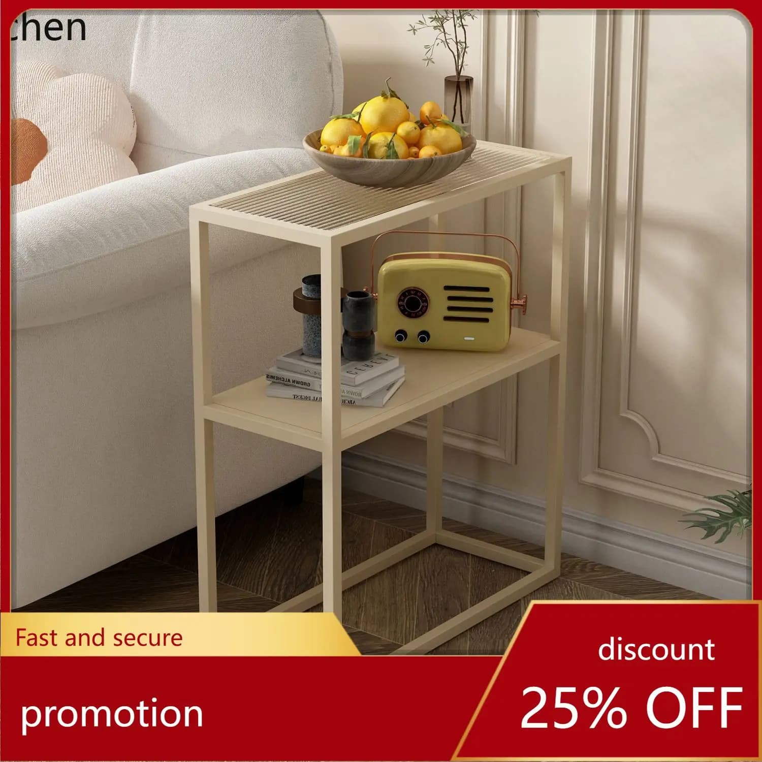 YFY Side Table Mobile Coffee Table Bedroom Simple Bedside  Small Narrow Storage Rack Home Corner Table