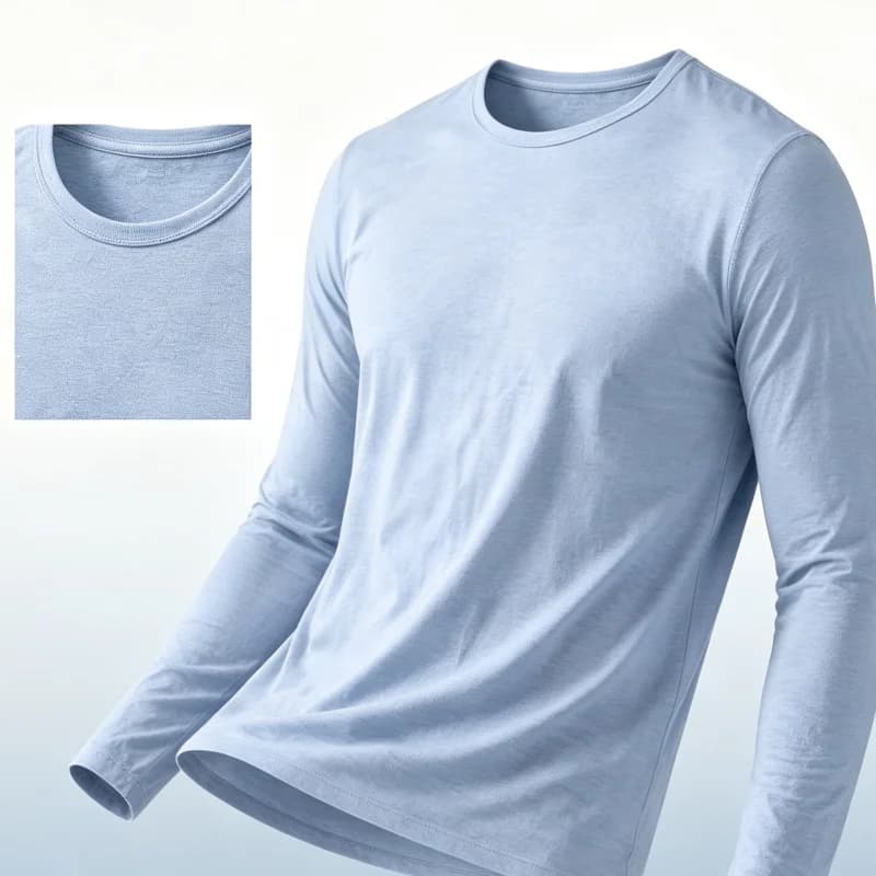 Men Long Sleeve T-Shirt, Cotton Linen Crewneck Shirt, Solid Color Easy Matching Breathable Base Layer Shirt for Daily Wear Work