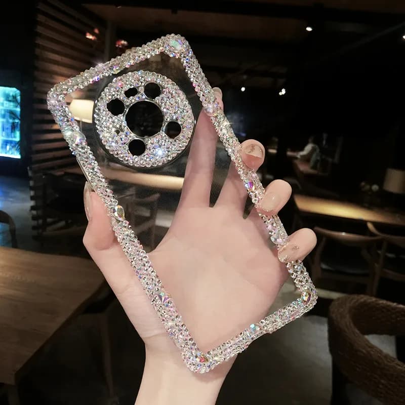 For Huawei mate40 case bling rhinestone diamond phone case for Huawei Mate 40 40pro 50 50pro case transparent soft cover fundas