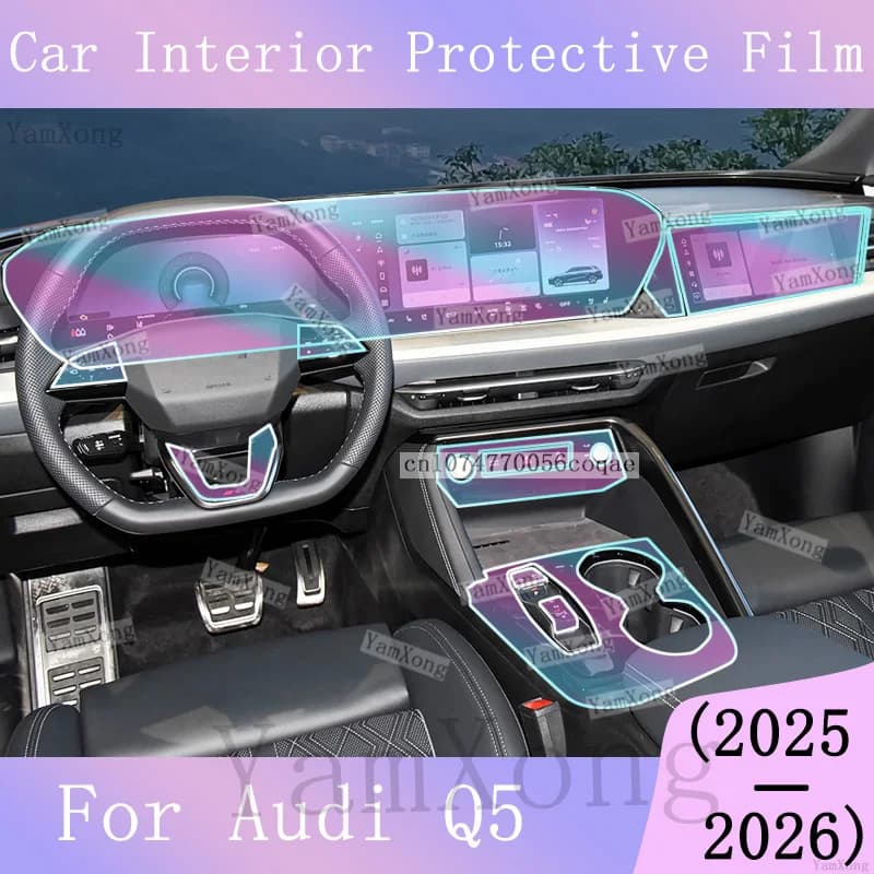 For Audi Q5 Sportback Car Center Console Gearbox Panel Interior Kit Protective Film Navigation Dashboard Screen Scratch Sticker
