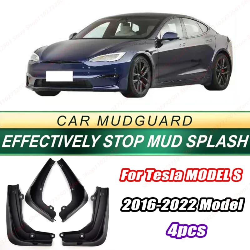 For Tesla MODEL S 2016-2022 Model 4PCS Front Rear Mud Flaps Splash Guards Fender Mudguards Auto Accessories