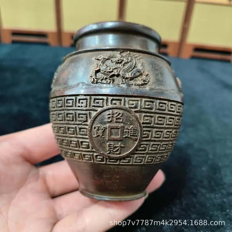 Brass crafts, copper jars, home living room decorations, desktop ornaments