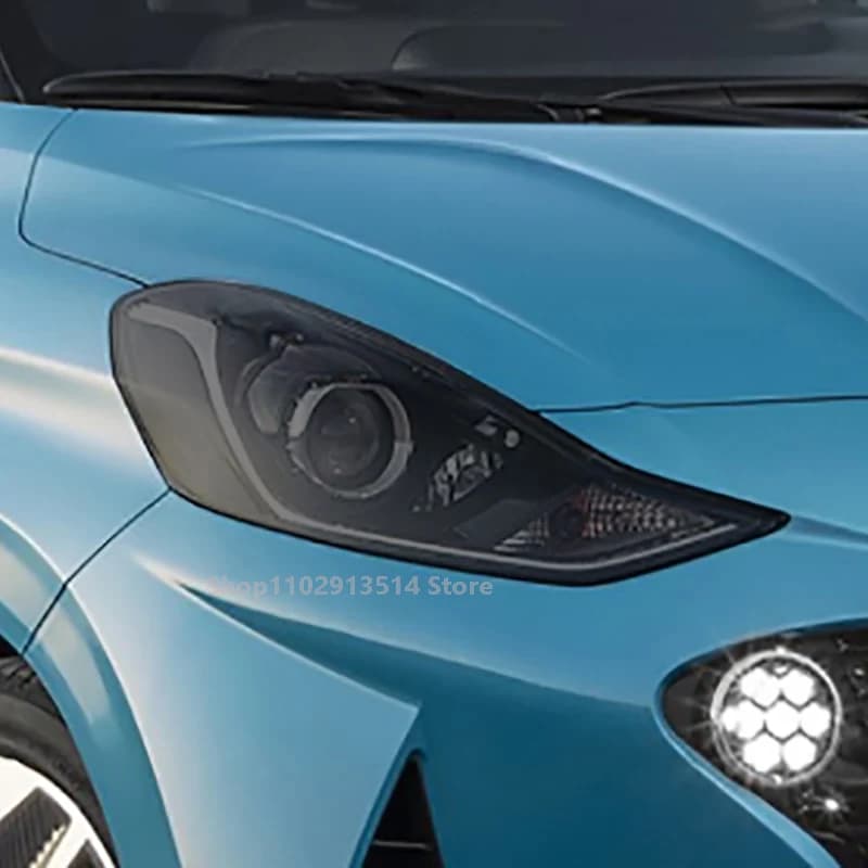 For Hyundai i10 2019-Present Car Headlight Protective Film Vinyl Restoration Transparent Black TPU Car Light  Repair Sticker