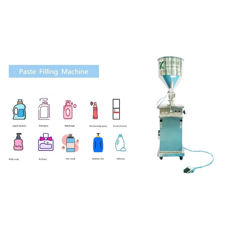 50ml 100ml 150ml 300ml Piston Essential Oil Cosmetics Lotion Cream Bottle Paste Liquid Filling Machine