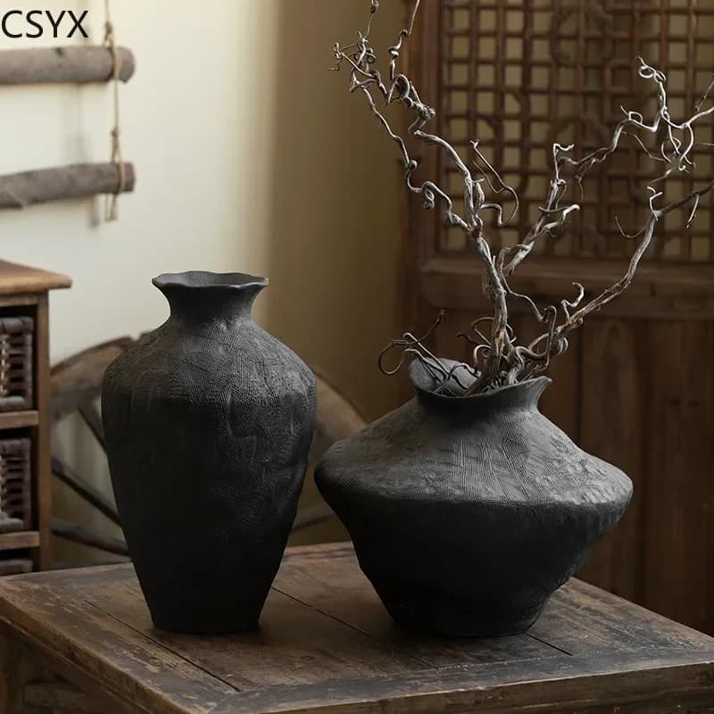 Vintage Ceramic Vase - Dual-Purpose Planter & Floral Decor, Ideal for Living Room/Guesthouse Entryway,  Chambre Aesthetics