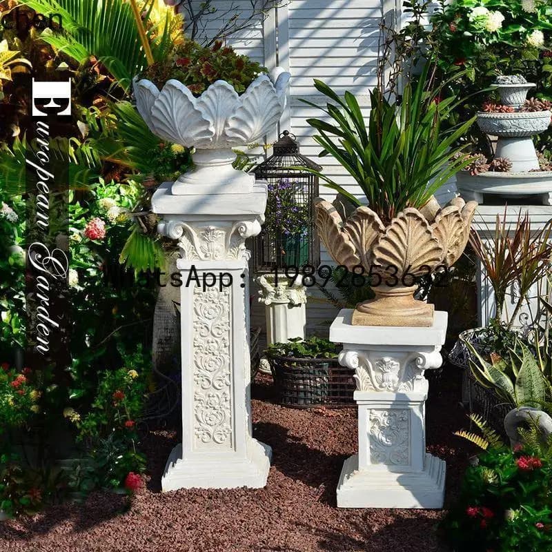 Roman pillar entrance large floor angel balcony courtyard garden base ornament
