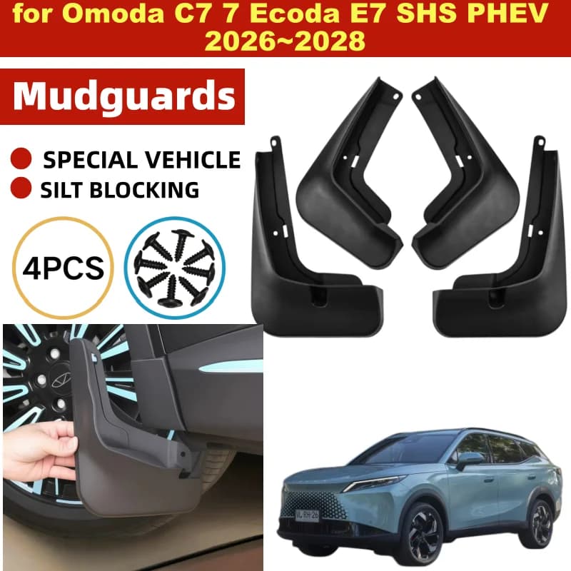 4Pcs Mud Flaps Splash Guards For Chery Omoda C7 E7 Tiggo 7L 2026-2028 Front Rear Fender Mudguards Auto Styling Car Accessories