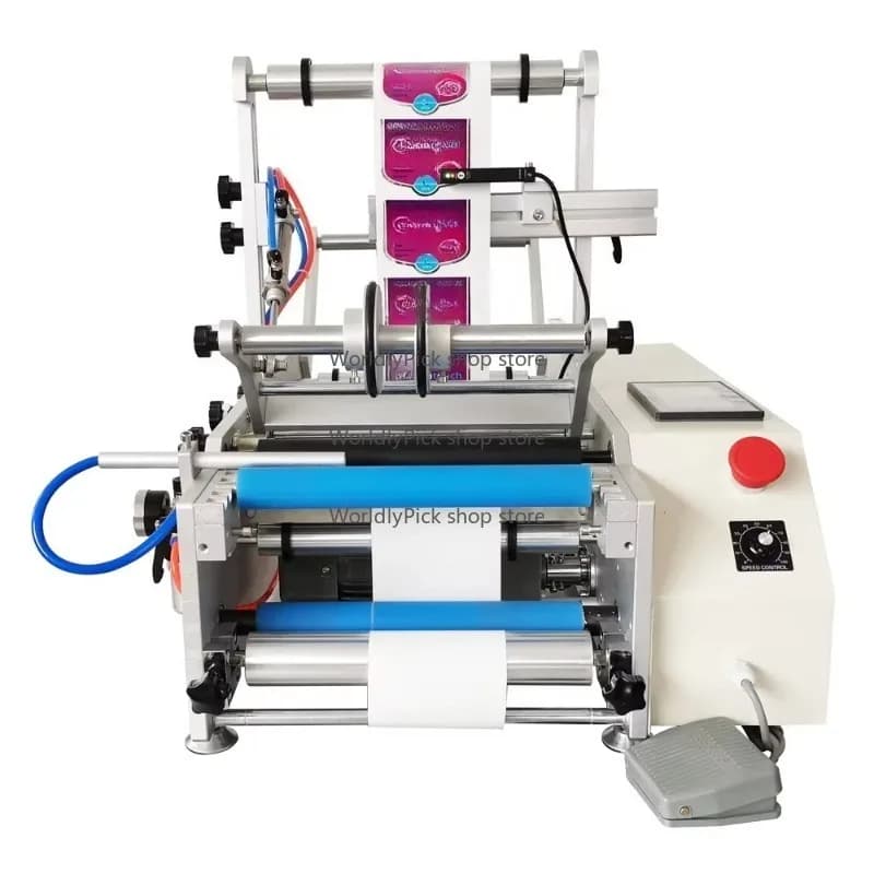 Desktop Label Applicator Machine Manual Semi-Automatic Labeling Machine for Round Bottle