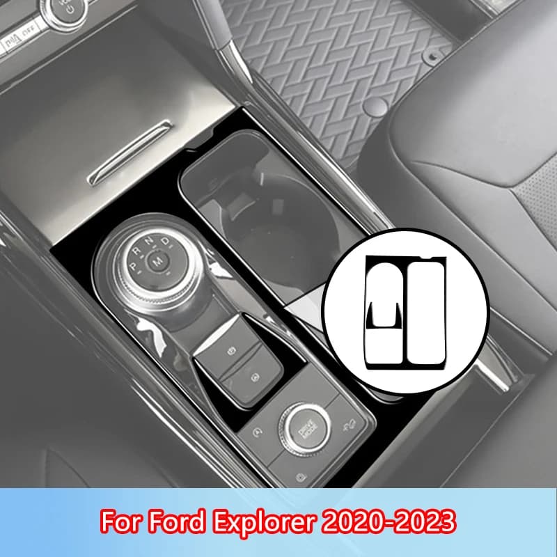 Centre Button Cup Frame Brand New ABS Gloss Black Stickers For Ford Explorer 2020 2021 2022 2023 Car Interior Accessories
