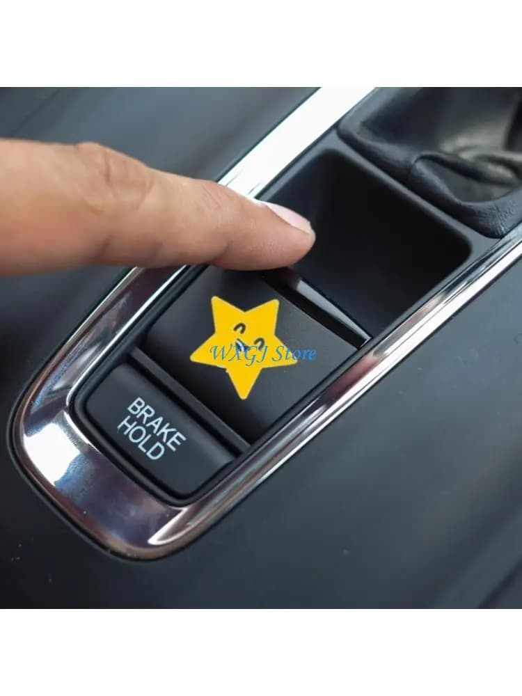 37JE Cheerful Car Button Labels Stickers With Eye Catching Banana And Star Artwork