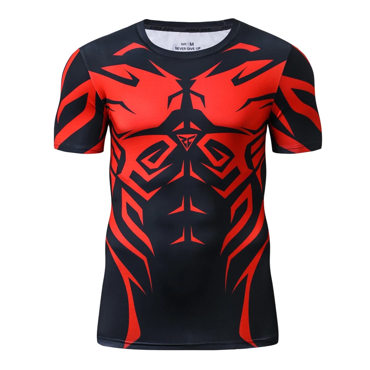 Men's Compression Shortened Sleeve 3D Printed T-Shirt Training Sweat Wicking Quick-Drying Top Suitable for JuJitsu Gym Jogging