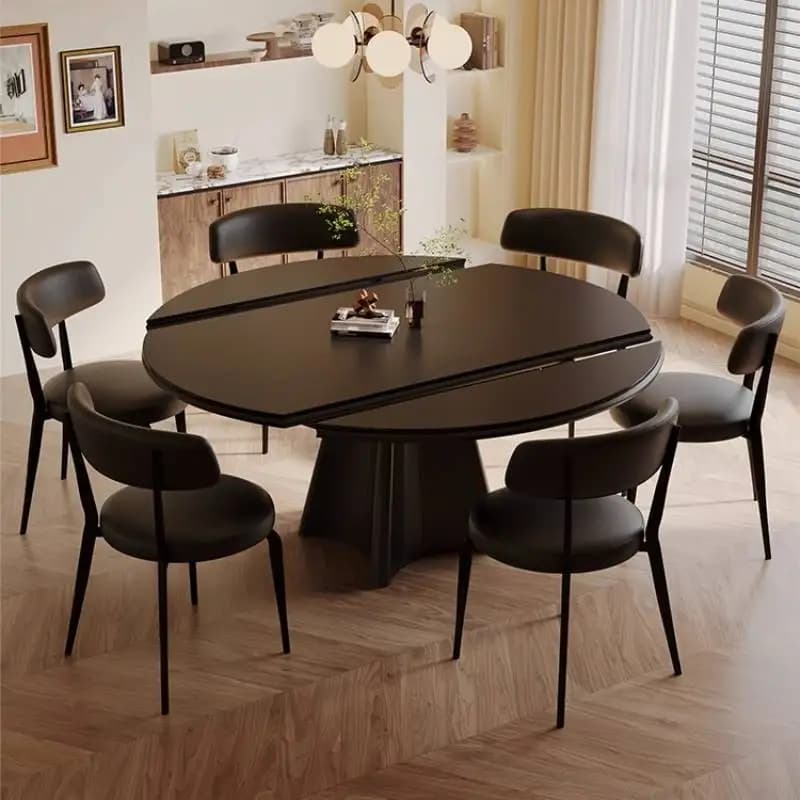 Round Modern Dining Tables Nordic Restaurant Kitchen Aesthetic Dining Tables Extensible Salon Mobili Arredamento Casa Furniture