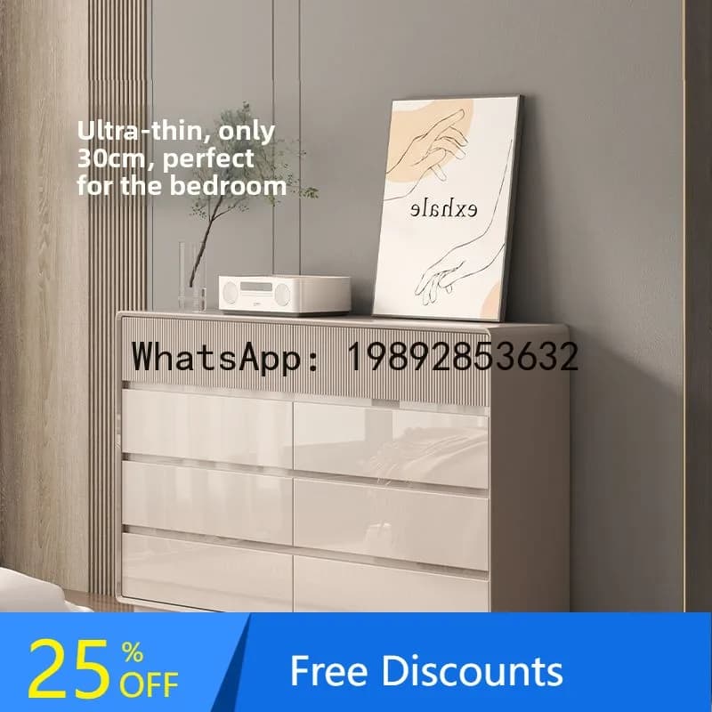 CZ Modern Minimalist Five-Drawer Eight-Drawer Cabinet Living Room Storage Drawer Cabinet Wall-Mounted Ultra-Thin TV Cabinet