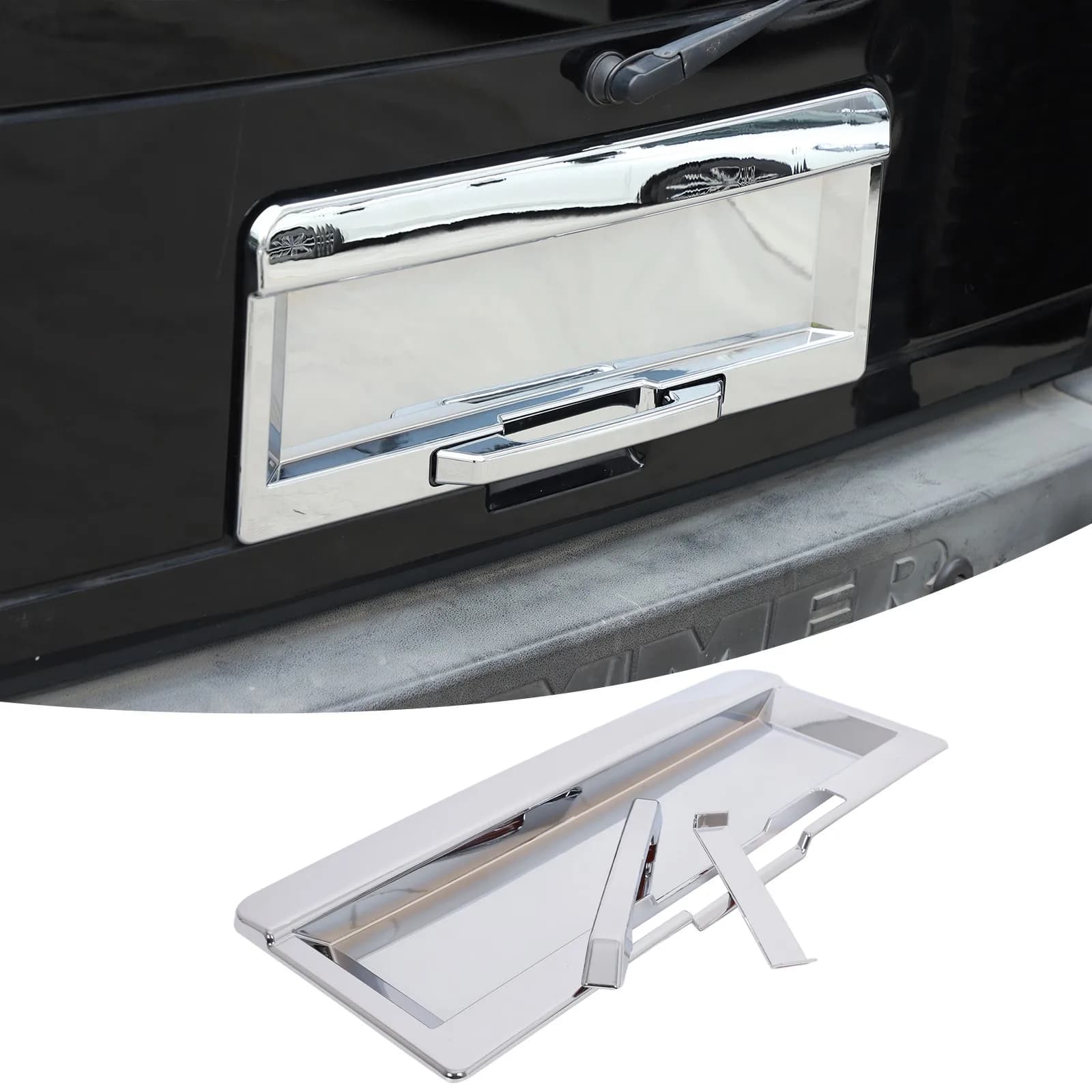 ABS Chrome Car Tail Number License Plate Base Cover For Hummer H2 SUV 2003-2009 License Plate Bracket Trim Accessories