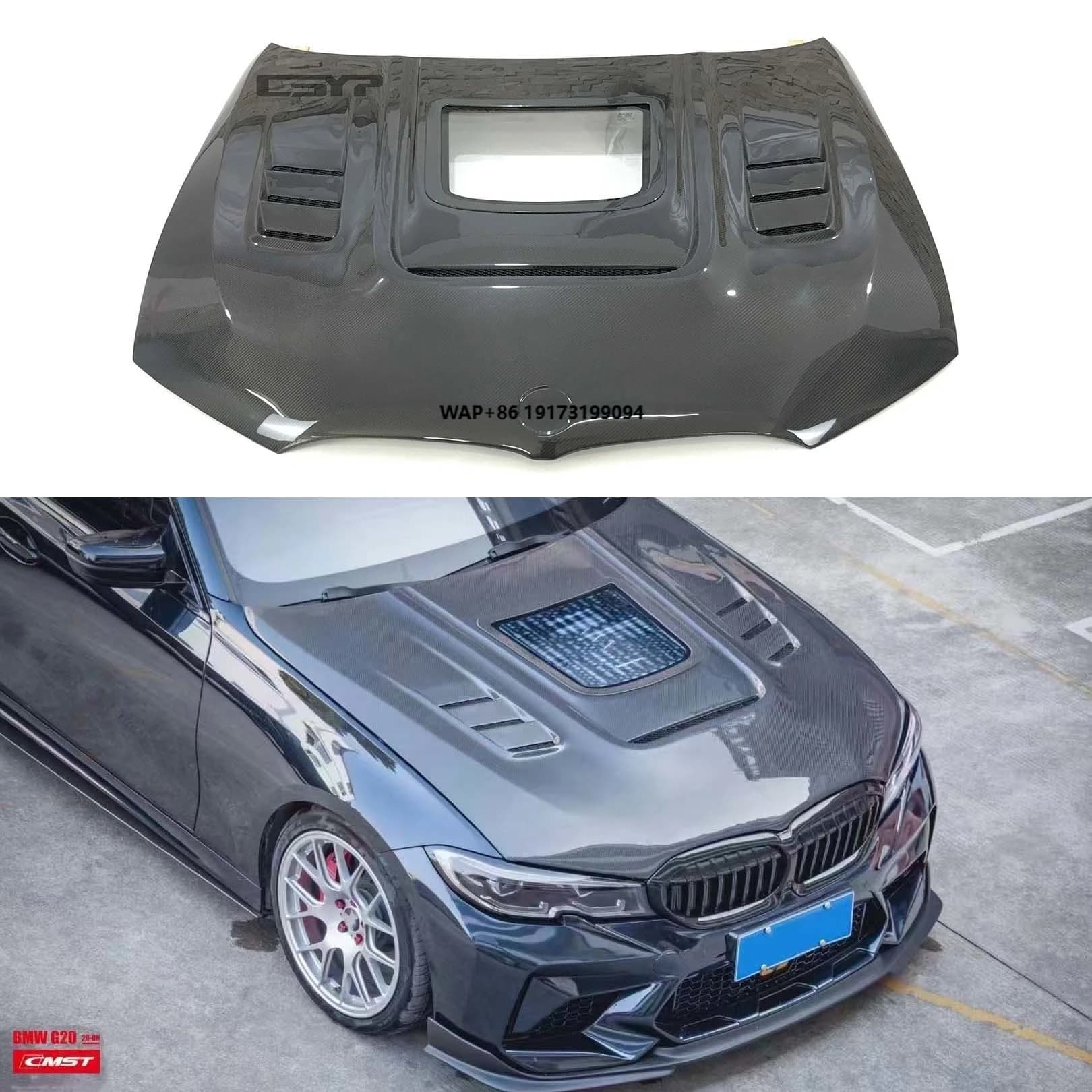 Style with Glass Carbon Fiber Bodykit Front Engine Hood Vent Bonnet for  3 Series G20 G28
