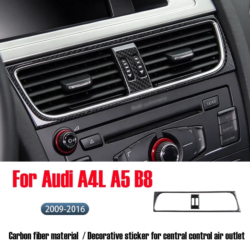 Fit For Audi A4L A5 B8 2009–2016 Soft Carbon Fiber Air Vent Control Panel Trim Sticker – Interior Protection Accessory