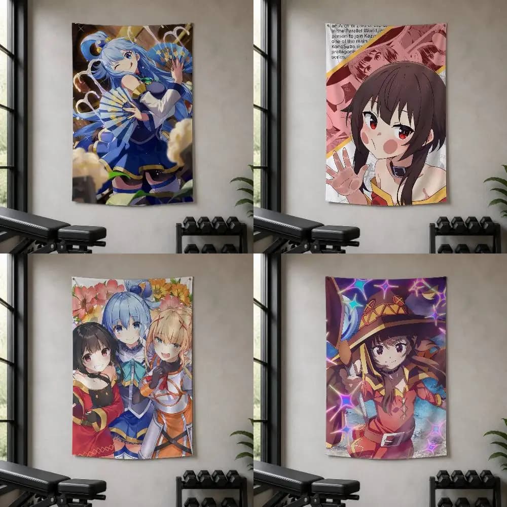 K-Konosuba  Decorative Art Flag Banner for Picnic Camping Party and Home Decor