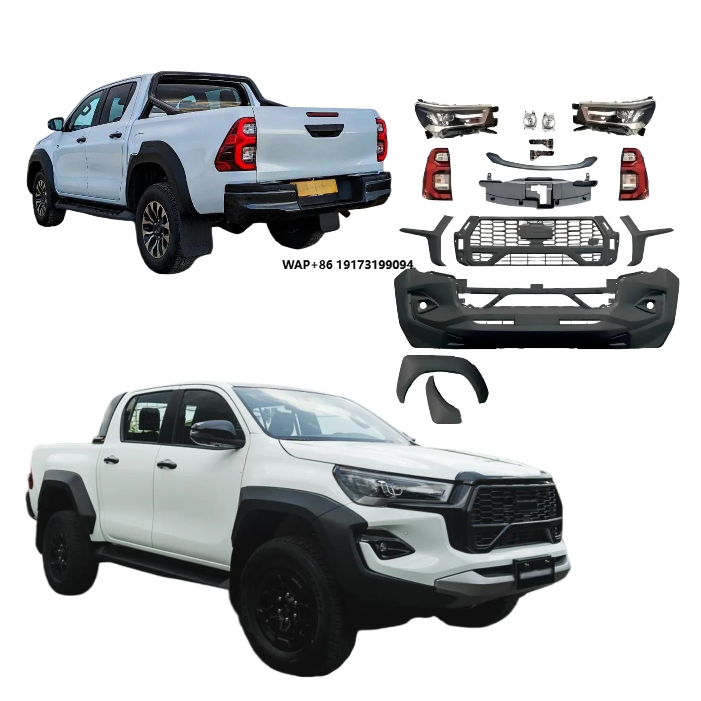 Discount Price for Hilux Revo 2016-2020 Upgrade to Hilux GR Sport 2023 Style Bodykit Plug and Play Bumper