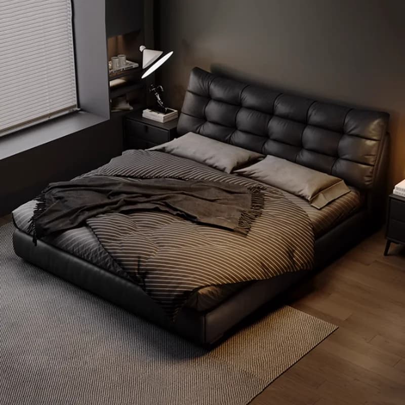 Modern Leather Bed Bedroom Sleeping Space Saving Luxury Bed Children Double Headboards Storage Letto Matrimoniale Home Furniture