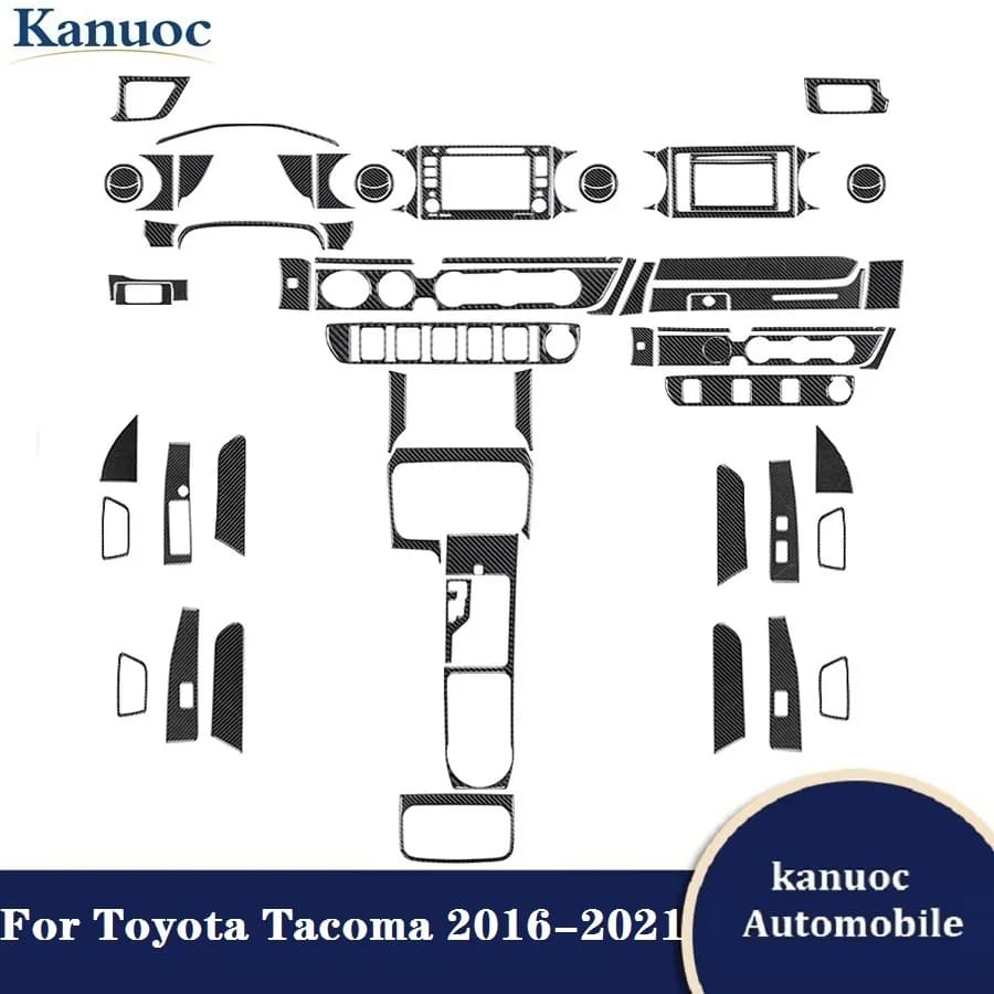 New Carbon Fiber Car Stickers Car Interior Decorative Accessories For Toyota Tacoma 2016-2021 Cover Trim