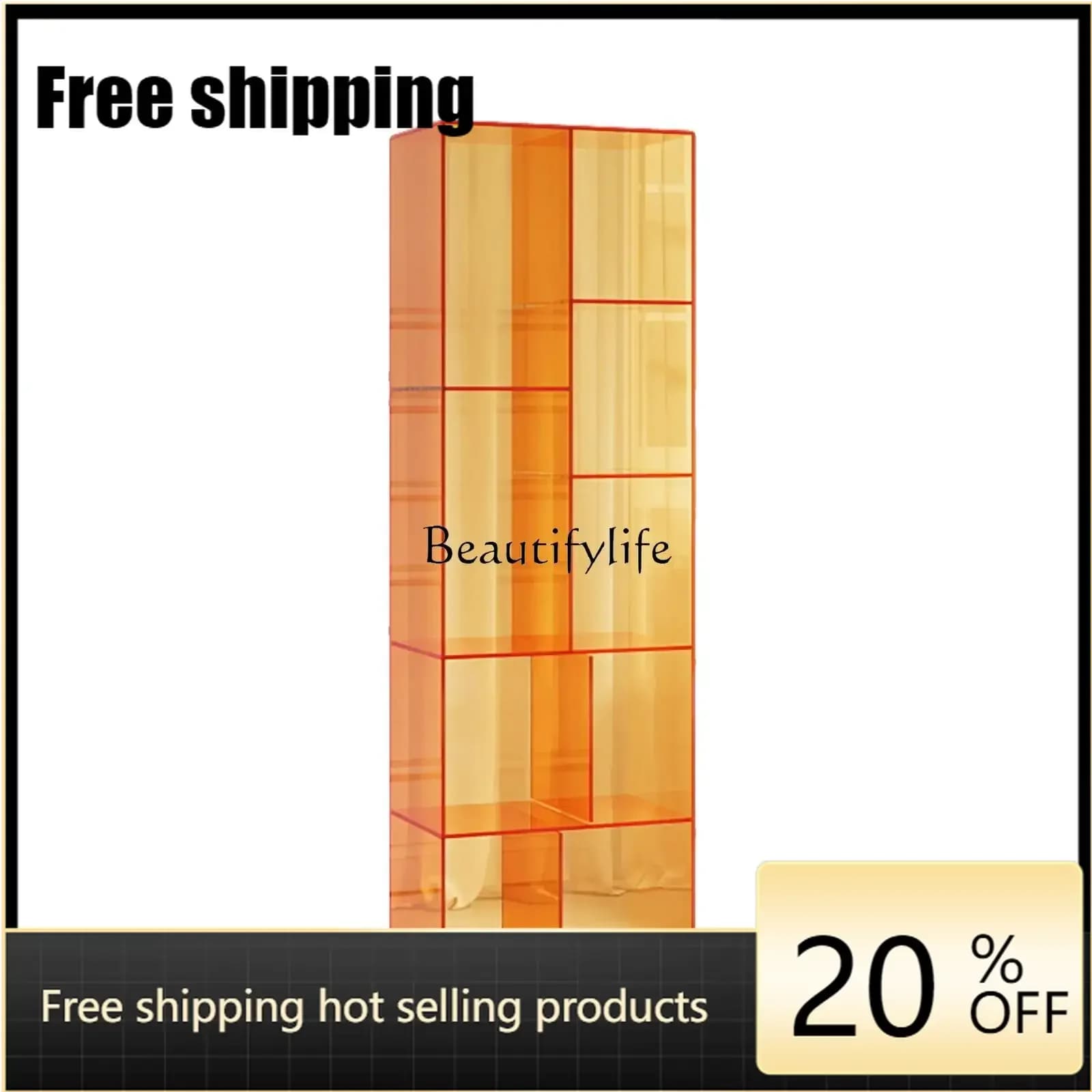 X4 Light luxury modern acrylic shelves, living room storage display racks, decorative cabinets