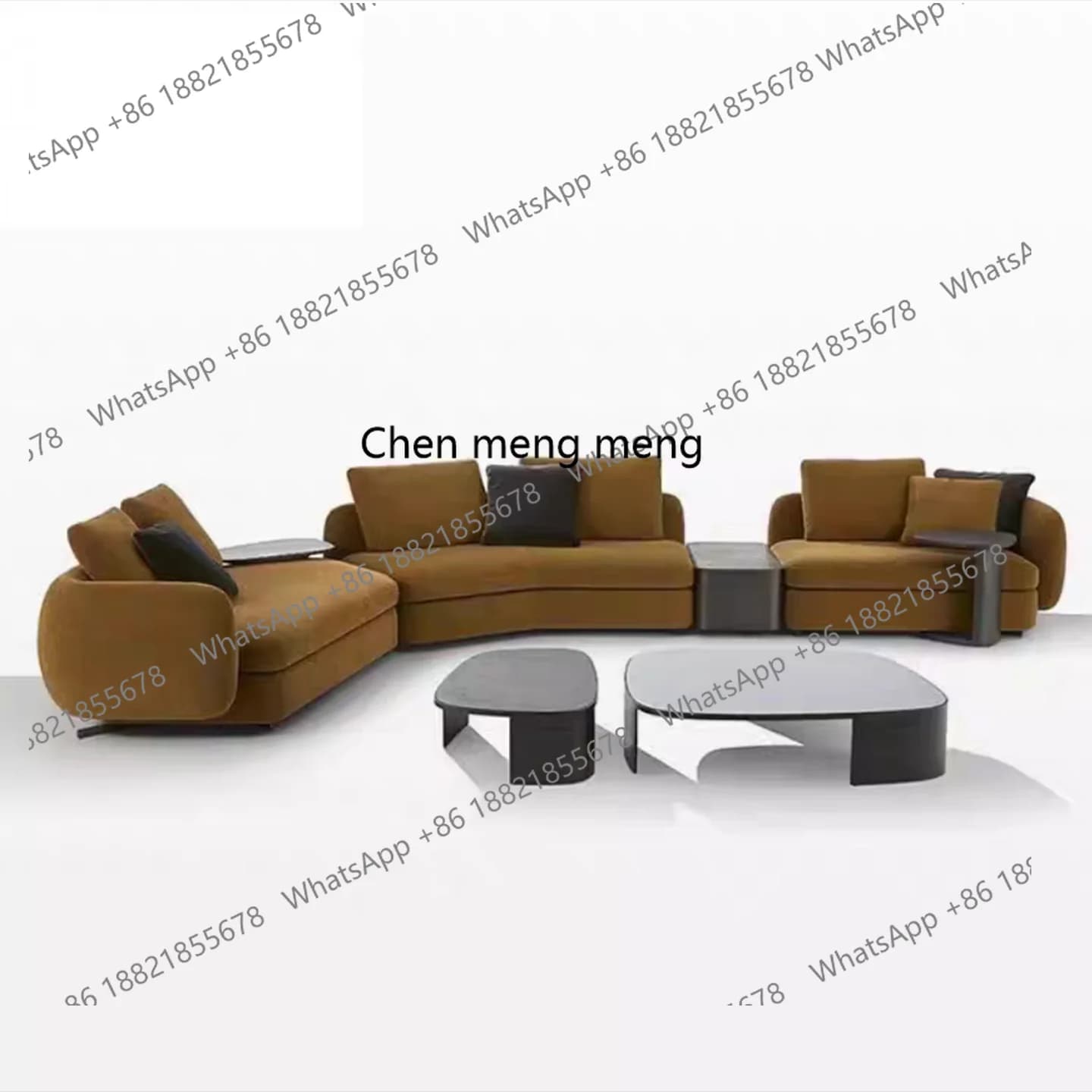 Italian minimalist corner sofa living room size apartment modern simple light luxury villa straight row sofa
