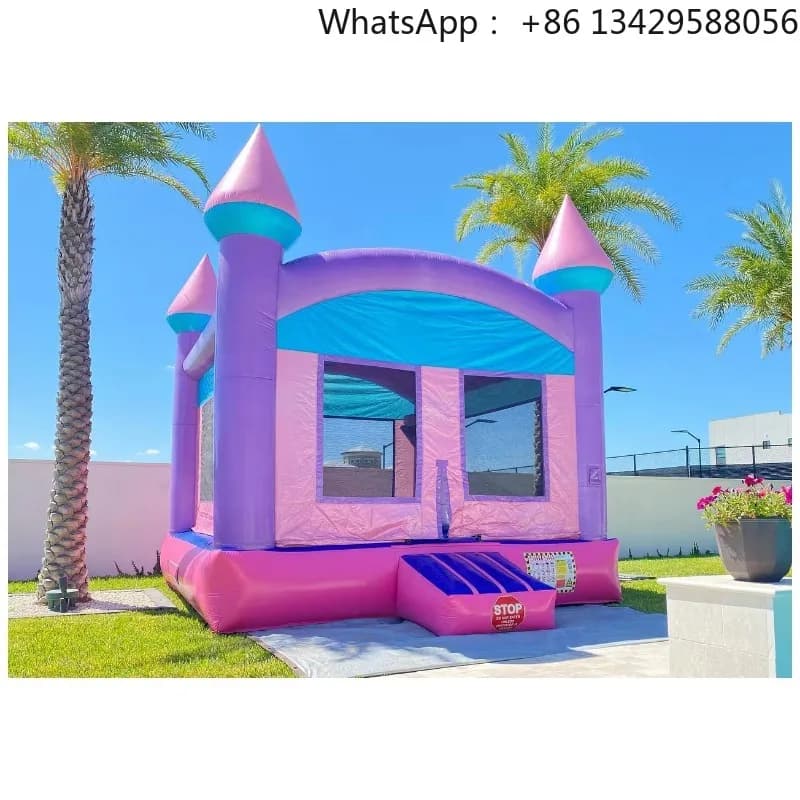 PVC Purple Commercial Inflatable Castle Outdoor Kids Jumping Inflatable Park Bounce House Trampoline