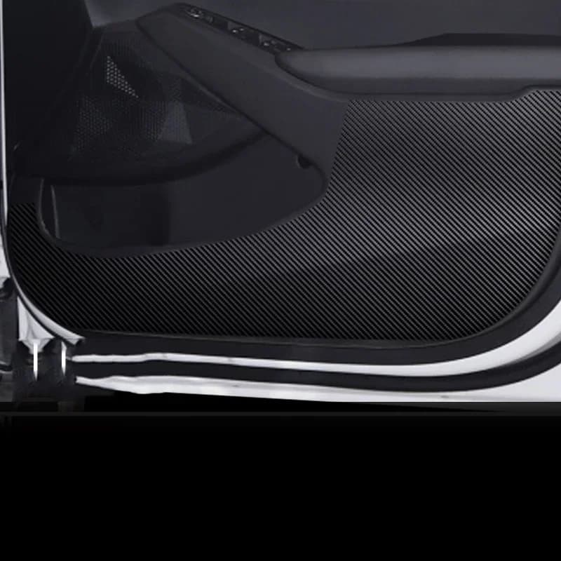 Car Door Anti Kick Pad Carbon Fiber Leather Texture Anti Dirt Protective Sticker Accessories For KIA Seltos SP2 2020-2022 2023